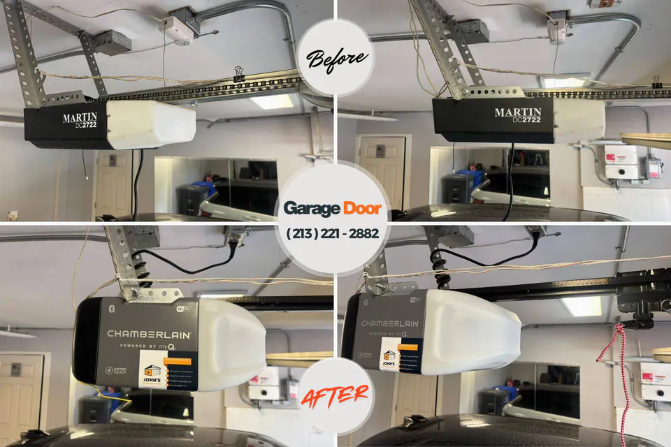 Before and after: garage door repair Brookhaven, PA
